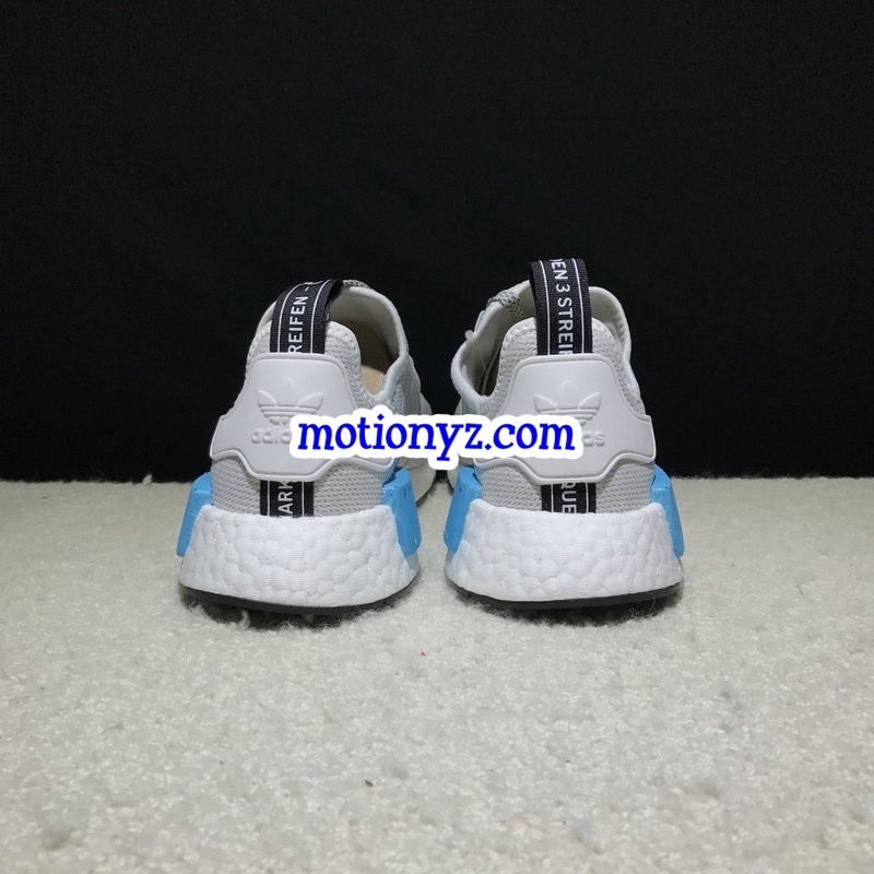 Real Boost Adidas NMD R1 White Bright Cyan